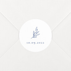 Stickers pour enveloppes mariage Ronde des prés (date) bleu