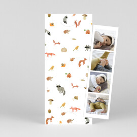 Faire-part de naissance Sous-bois (marque-page) blanc