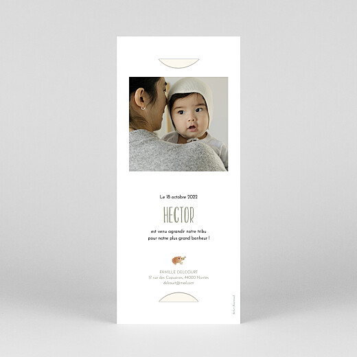 Faire-part de naissance Sous-bois (marque-page) blanc - Vue 4