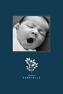 Faire-part de naissance signature végétale bleu Faire-part de naissance signature végétale bleu