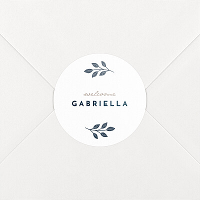 Stickers pour enveloppes naissance le collectif signature végétale bleu Stickers pour enveloppes naissance le collectif signature végétale bleu