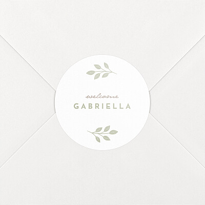 Stickers pour enveloppes naissance vert signature végétale vert Stickers pour enveloppes naissance vert signature végétale vert