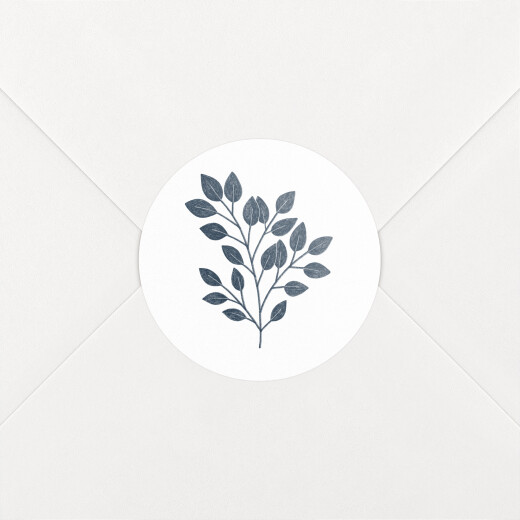 Stickers pour enveloppes naissance Signature végétale bleu - Vue 1