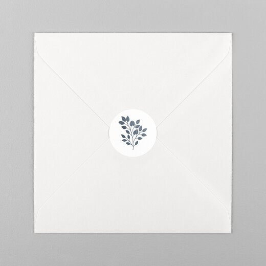 Stickers pour enveloppes naissance Signature végétale bleu - Vue 2