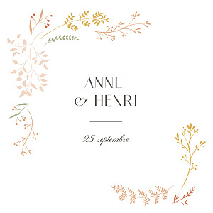 Faire-part de mariage jaune brins d'été (4 pages) ocre Faire-part de mariage jaune brins d'été (4 pages) ocre