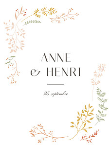 Faire-part de mariage classique brins d'été ocre Faire-part de mariage classique brins d'été ocre