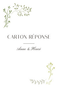 Carton réponse mariage vert brins d'été bambou Carton réponse mariage vert brins d'été bambou