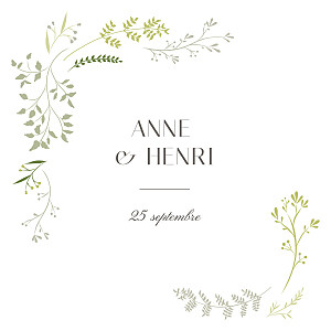 Faire-part de mariage Brins d'été (4 pages) lichen Faire-part de mariage Brins d'été (4 pages) lichen
