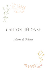 Carton réponse mariage Brins d'été ocre Carton réponse mariage Brins d'été ocre