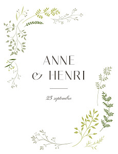 Faire-part de mariage romantique brins d'été bamboo Faire-part de mariage romantique brins d'été bamboo