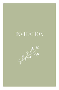 Carton d'invitation mariage Brins d'été lichen