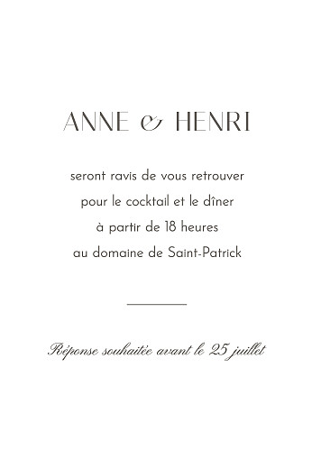 Carton d'invitation mariage Brins d'été lichen - Verso Carton d'invitation mariage Brins d'été lichen - Verso