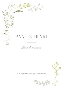 Couverture livret de messe mariage Brins d'été bambou Couverture livret de messe mariage Brins d'été bambou
