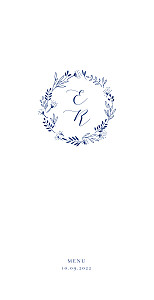 Menu de mariage bleu ronde des prés bleu Menu de mariage bleu ronde des prés bleu