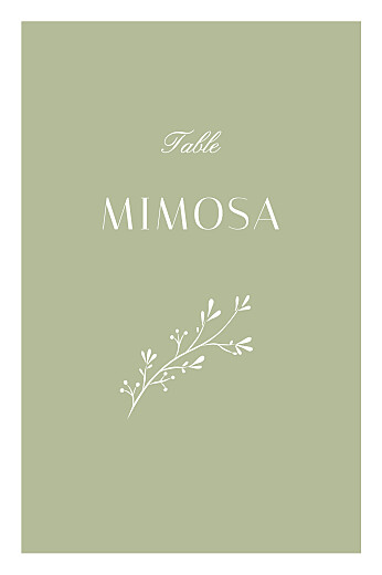 Marque-table mariage Brins d'été lichen - Recto Marque-table mariage Brins d'été lichen - Recto