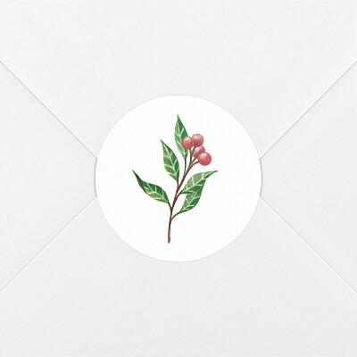Stickers pour enveloppes vœux sans photo année fleurie blanc Stickers pour enveloppes vœux sans photo année fleurie blanc