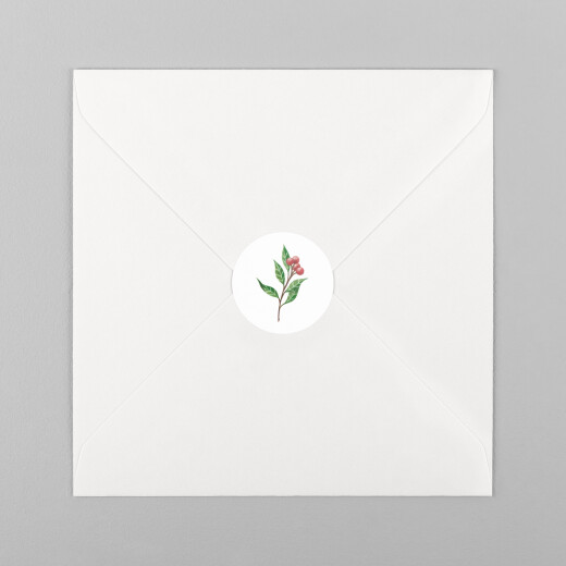Stickers pour enveloppes vœux Année fleurie blanc - Vue 2 Stickers pour enveloppes vœux Année fleurie blanc - Vue 2
