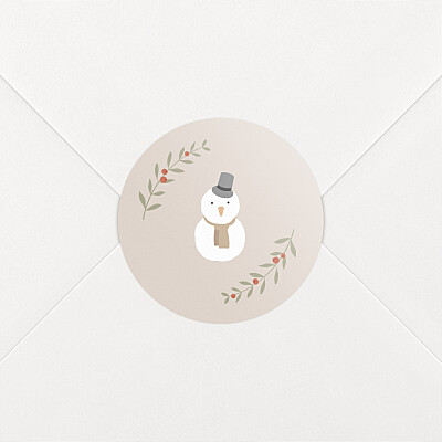 Stickers pour enveloppes vœux cottage (bonhomme de neige) rose Stickers pour enveloppes vœux cottage (bonhomme de neige) rose