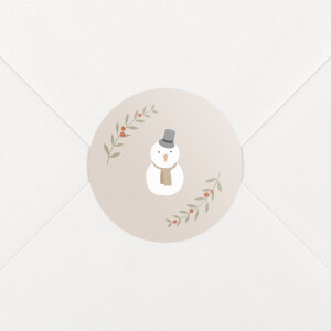 Stickers pour enveloppes vœux Cottage (bonhomme de neige) Rose