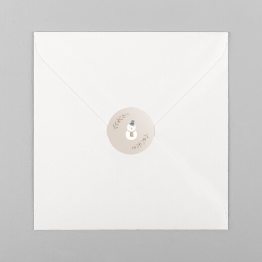 Stickers pour enveloppes vœux Cottage (bonhomme de neige) Rose - Vue 2