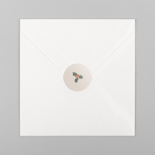 Stickers pour enveloppes vœux Cottage (houx) beige - Vue 2