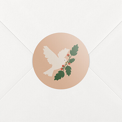 Stickers pour enveloppes vœux sans photo mon beau sapin colombe rose Stickers pour enveloppes vœux sans photo mon beau sapin colombe rose