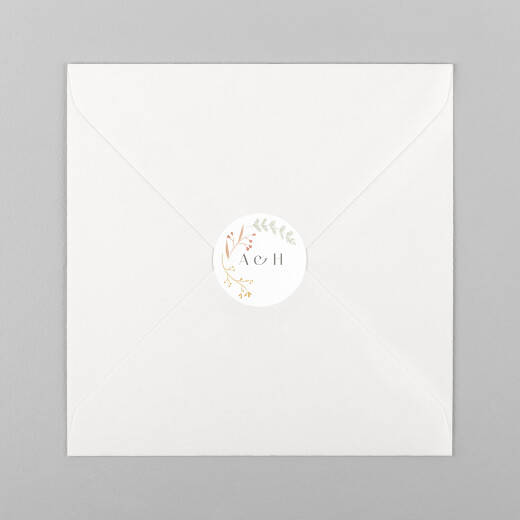 Stickers pour enveloppes mariage Brins d'été ocre - Vue 2