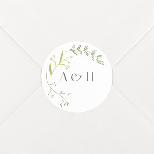 Stickers pour enveloppes mariage Brins d'été vert