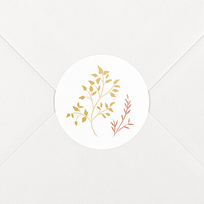 Stickers pour enveloppes mariage sans photo brins d'été ocre Stickers pour enveloppes mariage sans photo brins d'été ocre