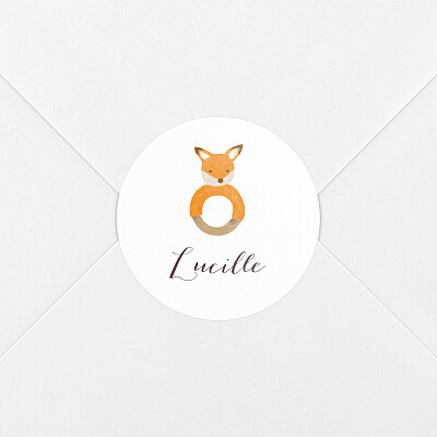 Stickers pour enveloppes naissance orange petits habits blanc Stickers pour enveloppes naissance orange petits habits blanc