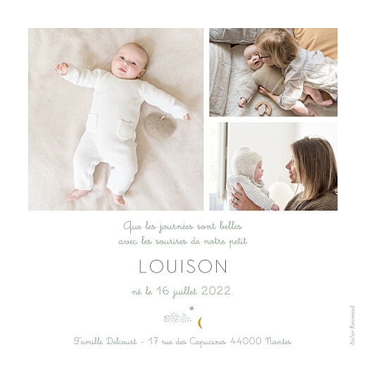 Faire-part de naissance Nuage de lait bleu - Verso Faire-part de naissance Nuage de lait bleu - Verso