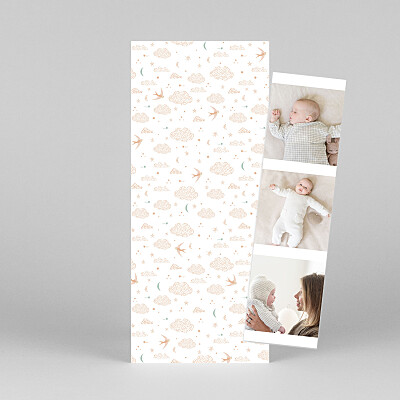 Faire-part de naissance rose nuage de lait (photomaton) rose Faire-part de naissance rose nuage de lait (photomaton) rose
