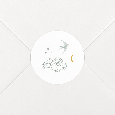 Stickers pour enveloppes naissance classique nuage de lait bleu Stickers pour enveloppes naissance classique nuage de lait bleu