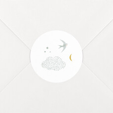 Stickers pour enveloppes naissance Nuage de lait bleu
