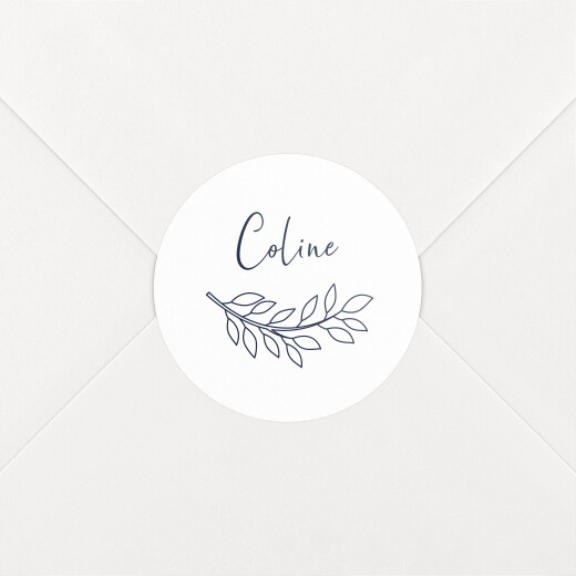 Stickers pour enveloppes naissance Arbre généalogique bleu - Vue 1