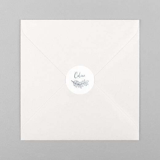 Stickers pour enveloppes naissance Arbre généalogique bleu - Vue 2