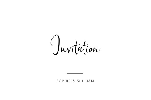 Carton d'invitation mariage Intemporel (paysage) noir - Recto Carton d'invitation mariage Intemporel (paysage) noir - Recto