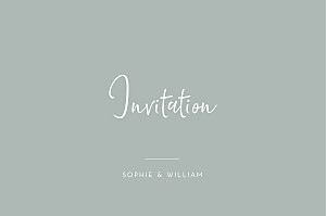 Carton d'invitation mariage bleu intemporel (paysage) vert Carton d'invitation mariage bleu intemporel (paysage) vert
