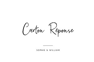 Carton réponse mariage classique intemporel noir Carton réponse mariage classique intemporel noir