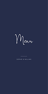 Menu de mariage bleu intemporel bleu marine Menu de mariage bleu intemporel bleu marine