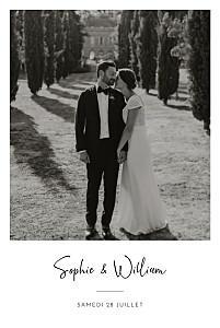Carte de remerciement mariage tous genres intemporel noir Carte de remerciement mariage tous genres intemporel noir