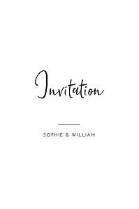 Carton d'invitation mariage sans photo intemporel (portrait) noir Carton d'invitation mariage sans photo intemporel (portrait) noir