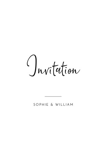 Carton d'invitation mariage Intemporel (portrait) noir - Recto Carton d'invitation mariage Intemporel (portrait) noir - Recto