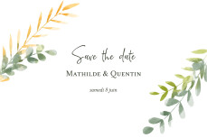Save the Date Enchanté (dorure) vert Save the Date Enchanté (dorure) vert