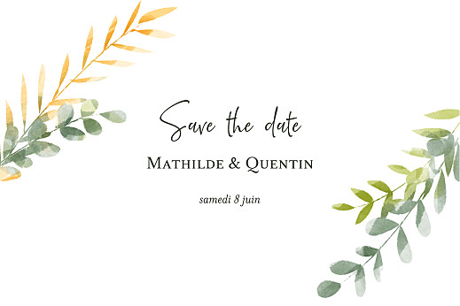 Save the Date Enchanté (dorure) vert - Recto Save the Date Enchanté (dorure) vert - Recto