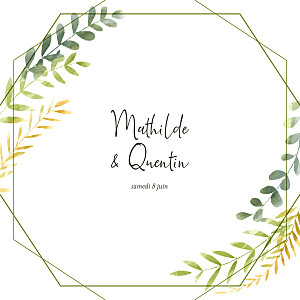Faire-part de mariage enchanté (4 pages) vert Faire-part de mariage enchanté (4 pages) vert