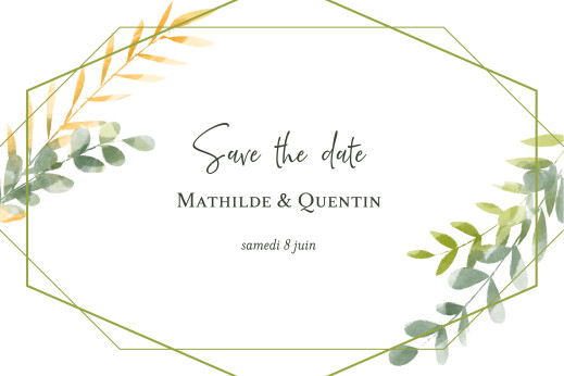 Save the Date Enchanté vert - Recto Save the Date Enchanté vert - Recto