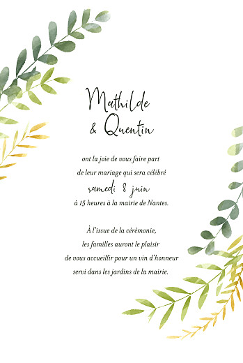 Faire-part de mariage Enchanté (dorure) vert - Recto Faire-part de mariage Enchanté (dorure) vert - Recto