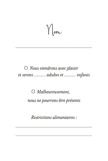 Carton réponse mariage Enchanté vert - Verso Carton réponse mariage Enchanté vert - Verso