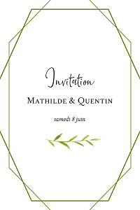 Carton d'invitation mariage sans photo enchanté vert Carton d'invitation mariage sans photo enchanté vert